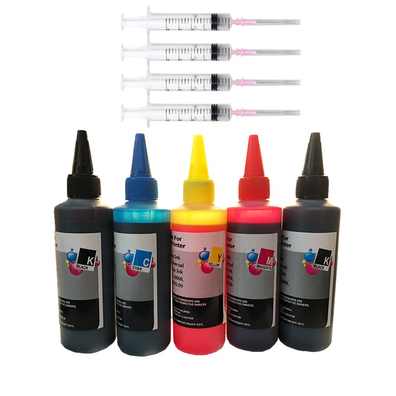 5x100ML Flasche Universal Refill Tinte kit für Epson für Canon für HP für Brother Inkjet Drucker CISS patrone Drucker Tinte: 2BK1C 1Y 1M