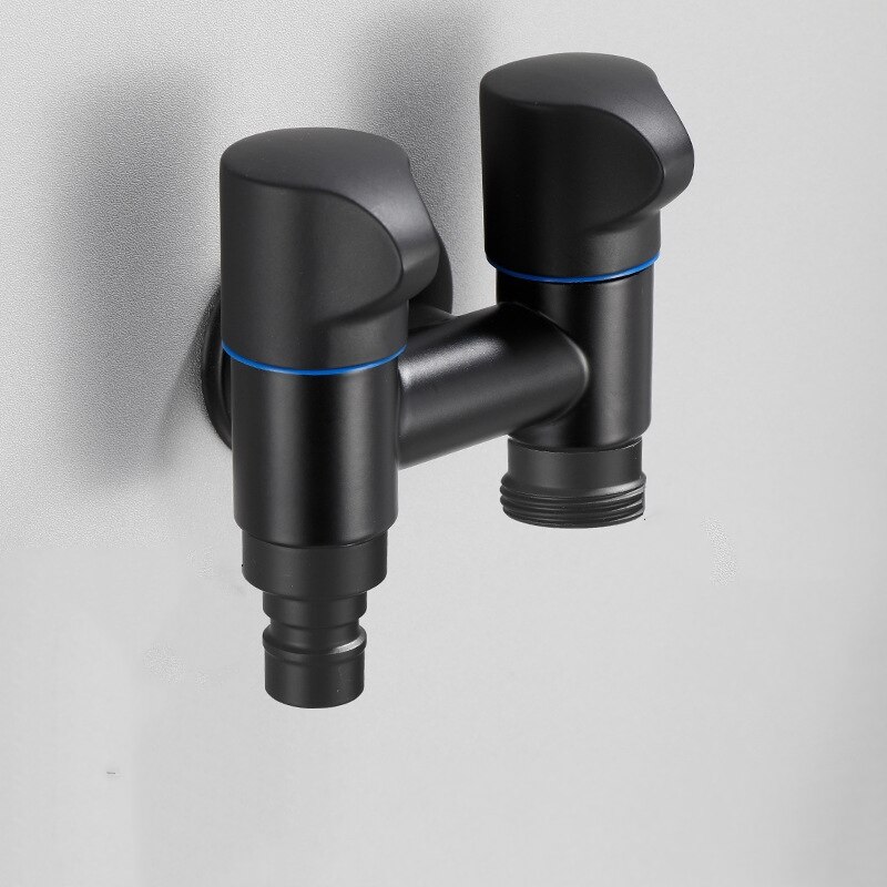 1pc Laundry Bibcock Brass Black/Black Gold Wall Mount Double Using Water Faucet Bathroom Accessories Outdoor Sink Garden Taps: C
