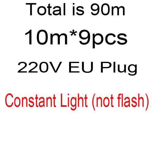 20M 30M 40M 50M 60M 100M Led String Licht Constante Kerstverlichting 220V waterdichte Outdoor Guirlande Decoratie: Warm White / 11-15W