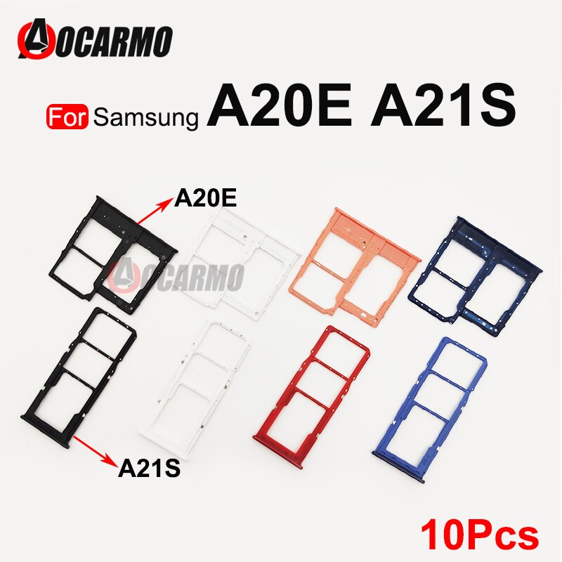 5Pcs/Lot Dual Sim Card Slot Tray Holder Sim Card Reader Socket For Samsung Galaxy A21S A217F A20E A202 A202F A202DS Replacemen