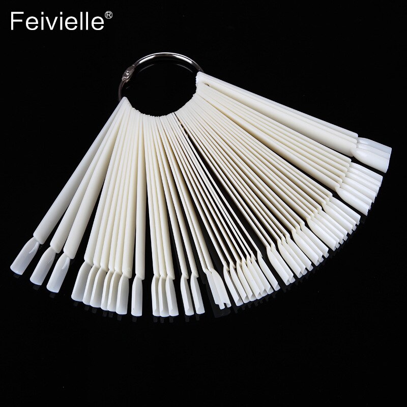 Feivielle 17 optionele tips voor valse nagels kleurenkaart oefendisplay tools transparante witte gesp ring manicure nagelkunsttool