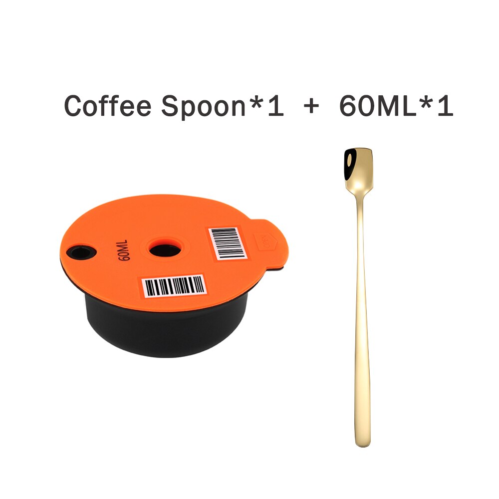 Produce Refillable Coffee Capsules Eco-Friendly Compatible With Bosch-1 Machine Tassimo-0 Coffee Pod Crema Maker: 1PC 60ML 1Spoon