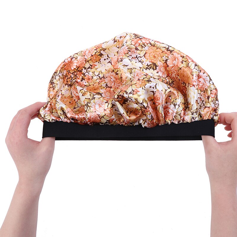 Gorro de salón de seda para mujer, gorro de ducha para dormir, Toalla de baño, secado del cabello, elástico, rápido, para el cuidado del cabello, 6 colores, 1 Uds.