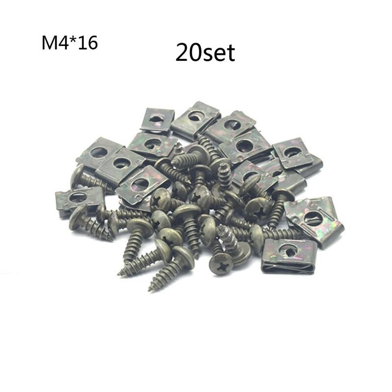 Kit de retenedor de tornillos de rosca para motocicleta M4/M5 tipo U antióxido
