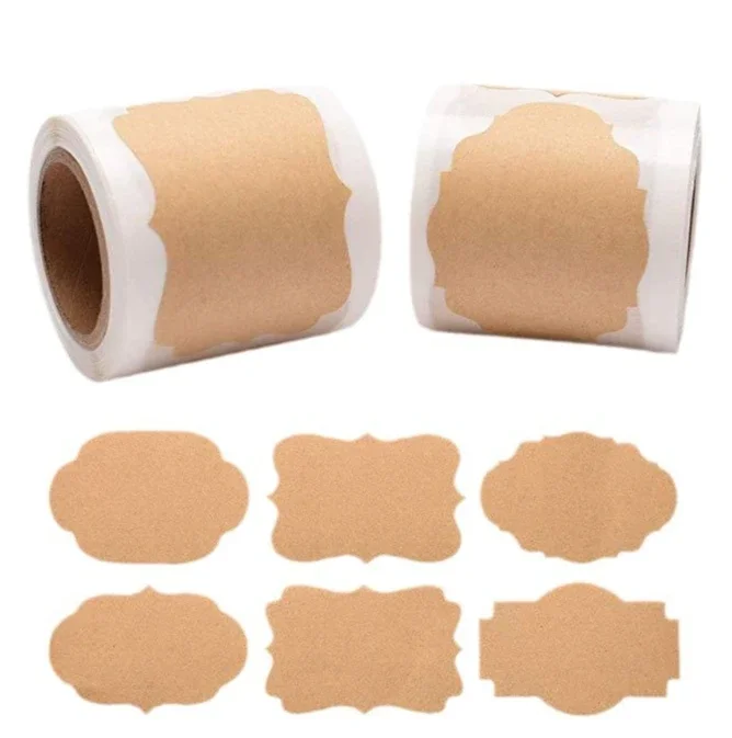 Kraftpapier-Aufkleber, leere Etiketten, handgefertigtes Briefpapier, Geschenkanhänger, Dekoration, Papier, Gewürzglas-Etikett, DIY-Umschlag, Siegelaufkleber