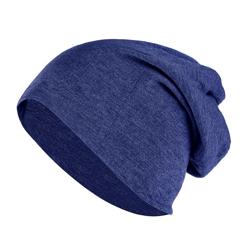 Soft Cotton Autumn Spring Beanie Hats Women Girls Pearl Rhinestones Warm Skullies Caps Turban Bonnet Hat Female Ladies: Cotton Navy Blue 3