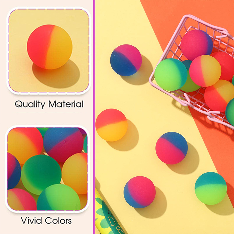 20 Stück bunte Hüpfbälle mit Aufbewahrungstasche, 25 mm, Kunststoff, Elastizität, Kinderspielzeugball für Spiele im Freien, Geburtstagsgeschenk, TMZ