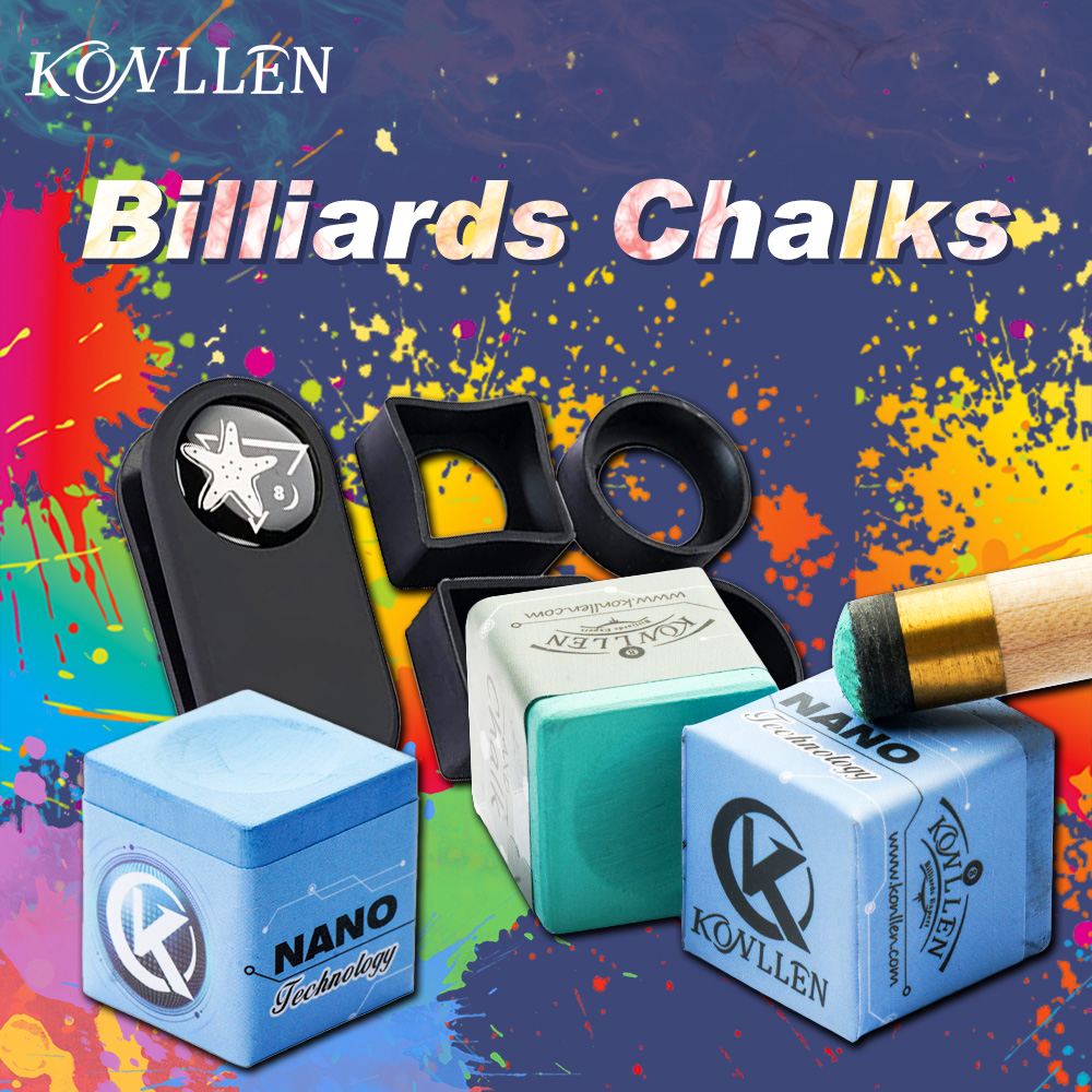 KONLLEN Billardkreide, Griff, Krafthaftung, Sturzigkeit, Pool-Queue-Kreide, Snooker-Kreide, schwarze Kreide, Nano-Technologie-Material, Kreide
