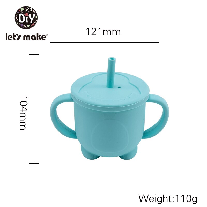 La oss lage 1pc tåteflaskekopper til å lære drikkevarer silikon sippy kopp småbarn barn silikon sippy kopp har lokk: Mynte