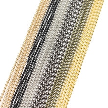 5 m/lote de cadenas de cuentas de bolas de Metal de Color dorado, negro y bronce, 1,2 1,5, 2mm para collares DIY, accesorios para hacer joyas