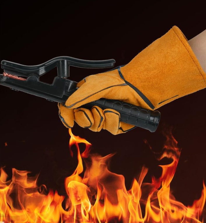 Svejsehandsker varme-/brandbestandige handsker slidstærke læderhandsker til grill, ovn