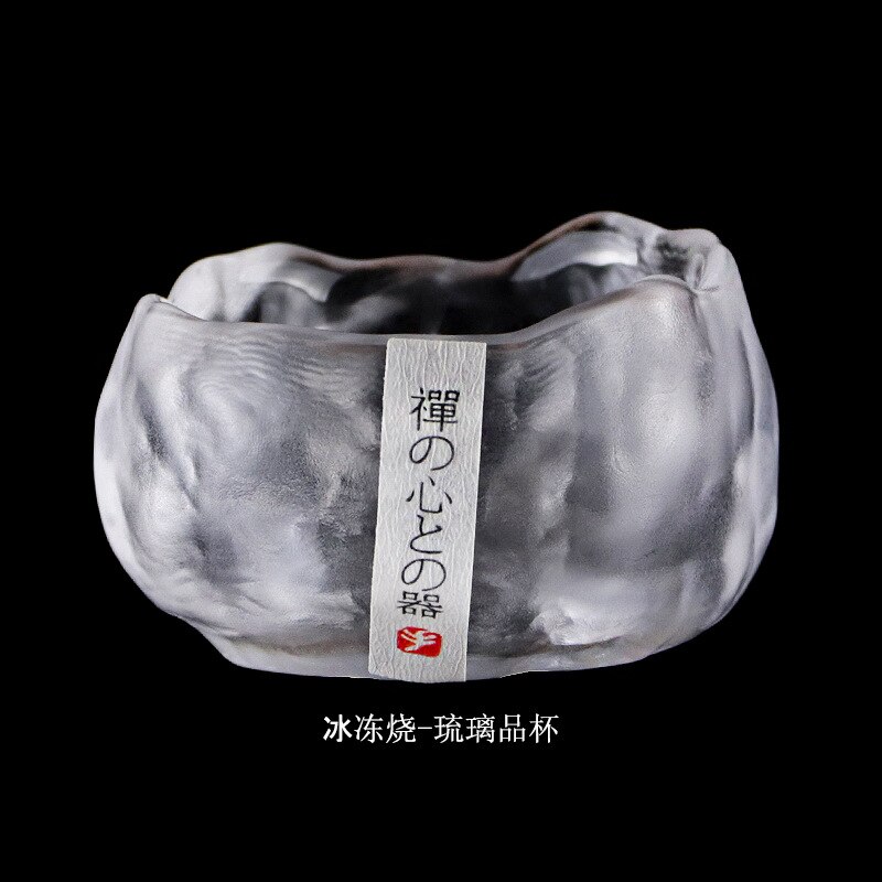 Shangshen Cup Glas Kung Fu Kleine Thee Cup Onregelmatige Hamer Patroon Japanse Stijl Transparante Thee Kom Wijn Glas Wijn set: glass cup