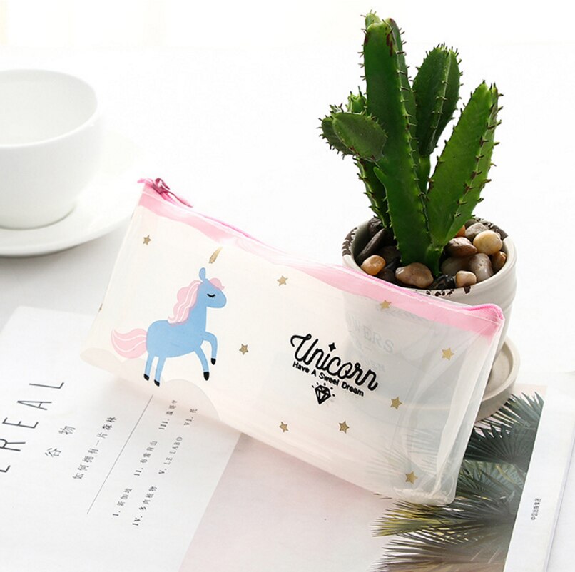 Jelly Pencil Case Unicorn Gel Cute School Supplies Stationery School Cute Pencil Box Pencilcase Pencil Bag: G