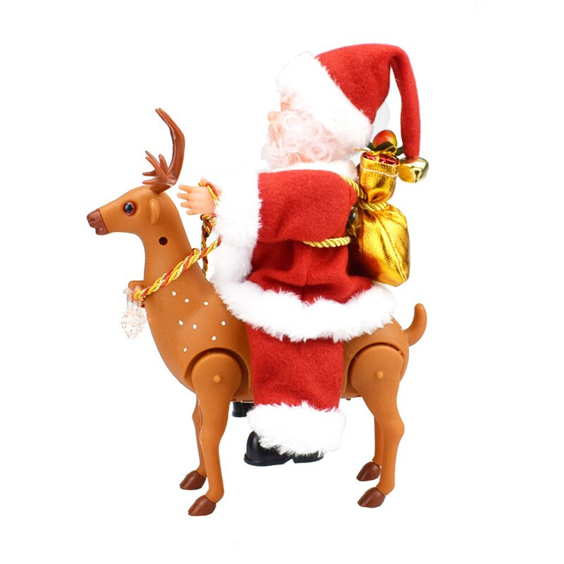Kreative Weihnachten Reiten Hirsch Mit Musik Santa Plüsch Elektrische Spielzeug Weihnachten Dekoration Ferien freundlicher