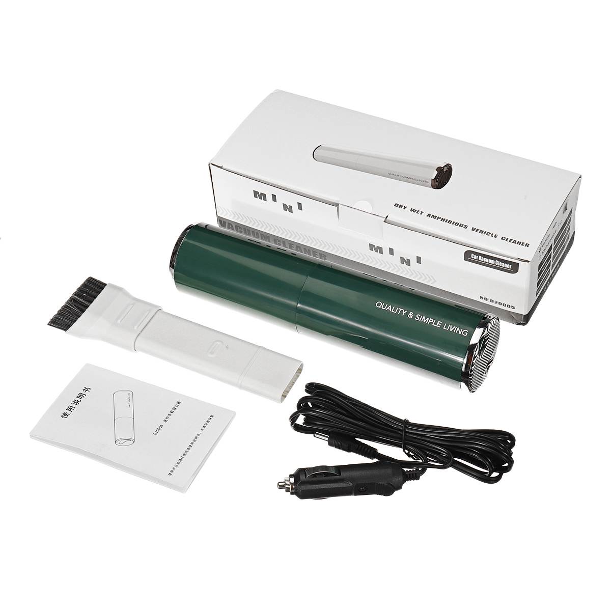 Aspirapolvere portatile potente aspiratore a ciclone aspirapolvere portatile carica rapida per peli di animali domestici per auto 8000PA 150W 12V: Green