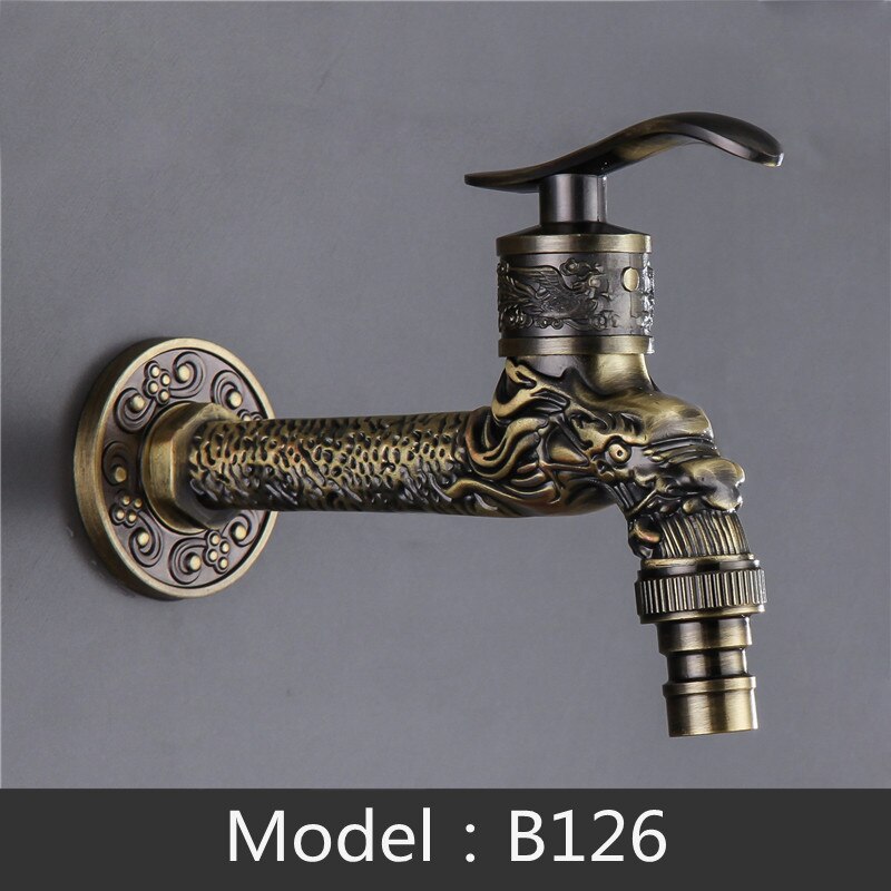 Alargador de aleación de Zinc tallado para montaje en pared, adaptador de grifo de riego, Grifo para jardín antiguo: B126-Zinc alloy