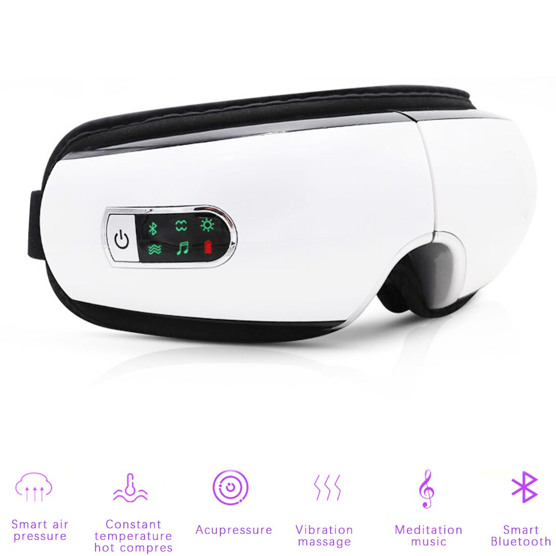 Bluetooth Augen Massagegerät Vibration Elektrische Musik Spa Faltbare Luftdruck Heizung Auge Pflege Instrument Auge Müdigkeit Massage