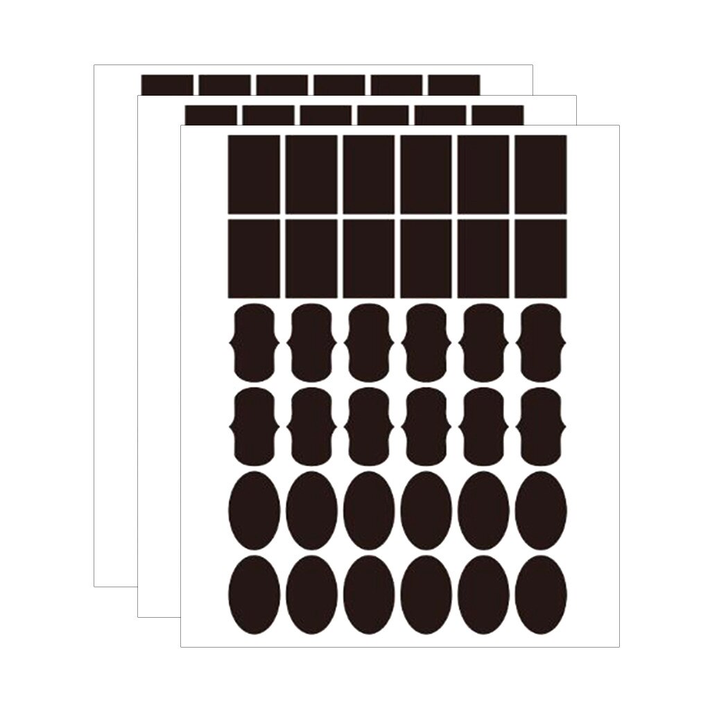 36pcs Multi Purpose Waterproof Chalkboard Labels For Regular Wide Mouth Jar Kitchen Jars Organizer Labels Blackboard Sticker: 3PCS