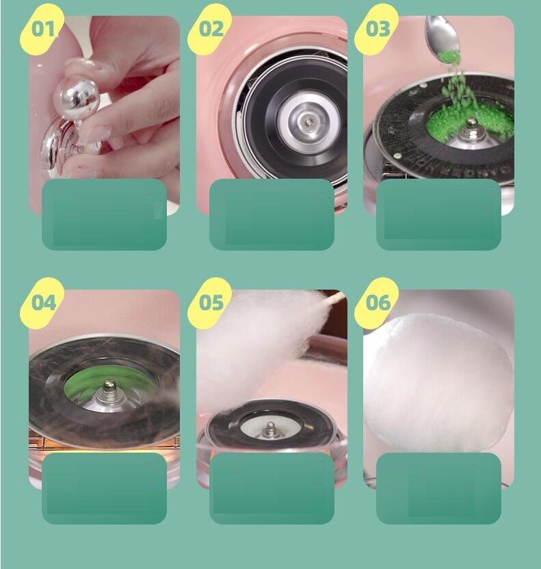 220V Mini Household Electric Candy Maker Portable Automatic Electric Cotton Candy Machine