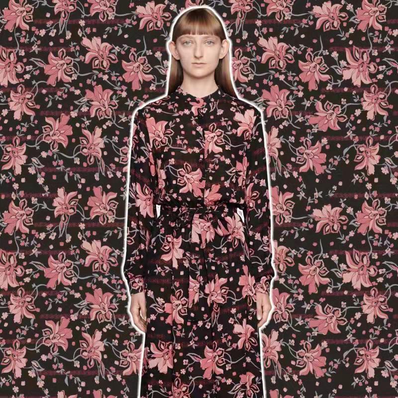 10 styles of the latest brand fabrics imitation silk digital printing hats scarves home sewing fabrics: 9 / Length 100cm