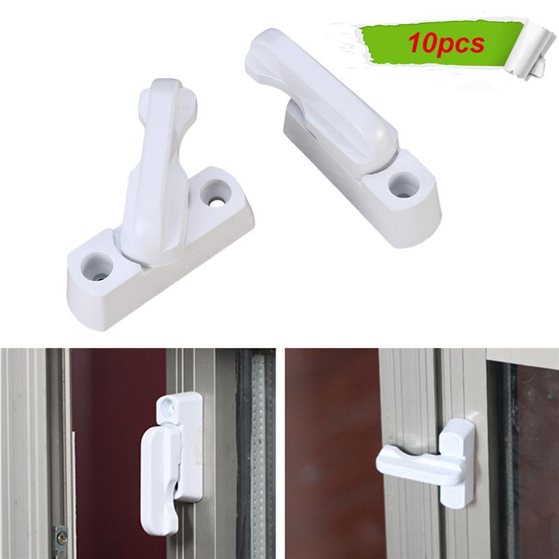 10pcs Window Lock Extra Security UPVC Window Lock Plastic UPVC Windows Door Sash Jammers Extra Security Lock