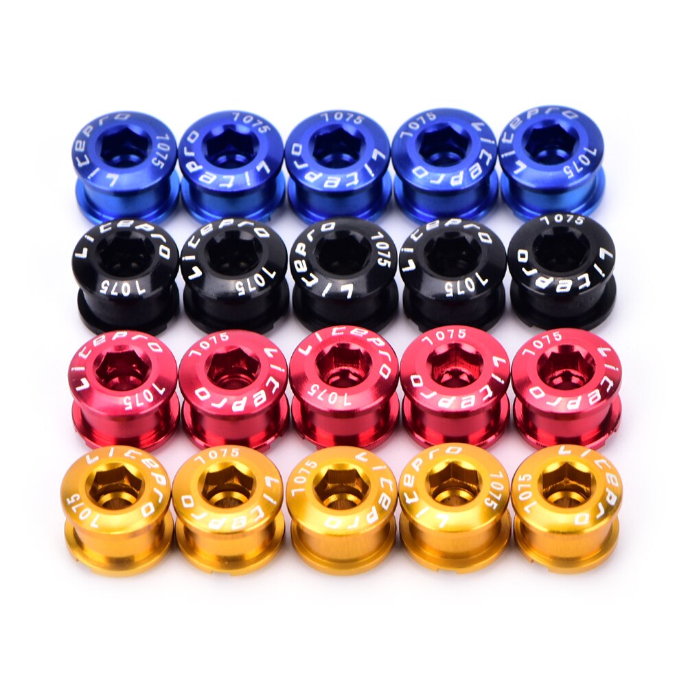 5 PCS CNC 7075 Parafuso Disco para Pedaleira Pedaleira de Bicicleta de Estrada MTB Bicicleta Peças Coroa Parafuso Parafusos da Roda Dentada Da Bicicleta