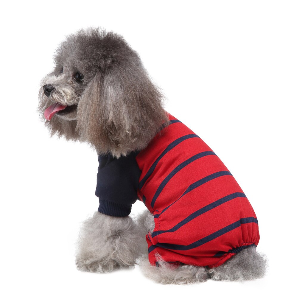 Classic Stripe Dog Shirt Cheap Dog Clothes For Small Dogs Summer Chihuahua Tshirt Cute Puppy Vest Terrier Pet Clothes#Y30: Red / L