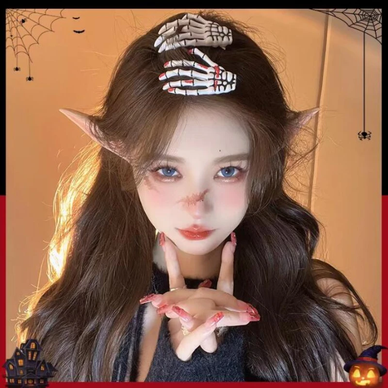 Pince à cheveux pour femmes et filles, squelette d'halloween, mains, griffe en os, accessoires en plastique, crâne en métal, horreur, Zombie, Punk Rock, épingles à cheveux