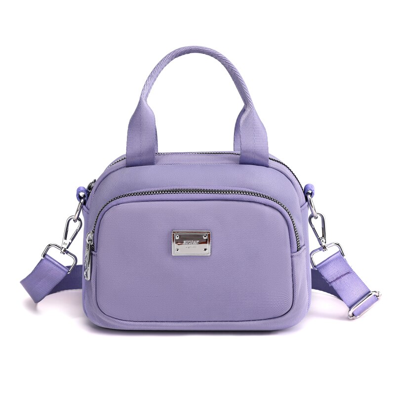 Vrouwen Messenger Bags Nylon Koppelingen Luxe Tote Packet Vrouwelijke Vintage Schouder Crossbody Tas Dames Handtas: Beautiful purple