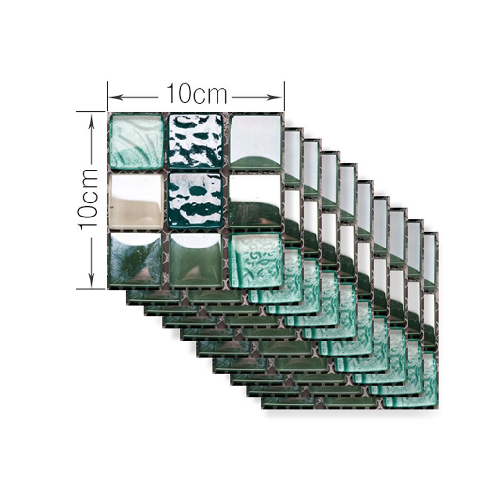 10pcs Self-adhesive Bathroom Kitchen Decor Home Wall 3D Tile Stickerfloor Tiles Stickers Waterproof Cenefa Adhesiva Cocina