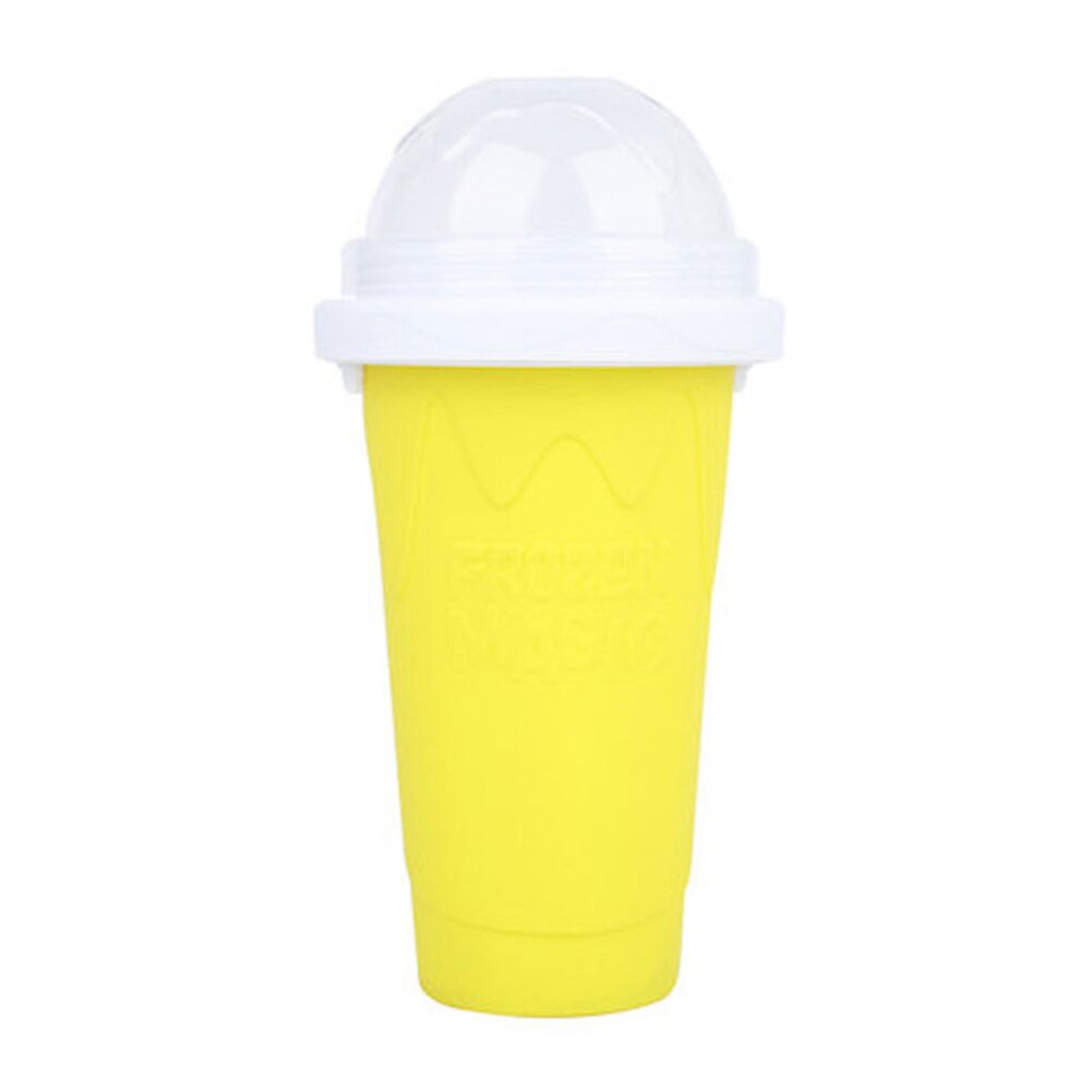 Squeeze Homemade Cup Quick Frozen Slushy Shake DIY Ice Cream Maker Homemade Bottle for Summer Juice Ice Cream Smoothies Cup: YELLOW