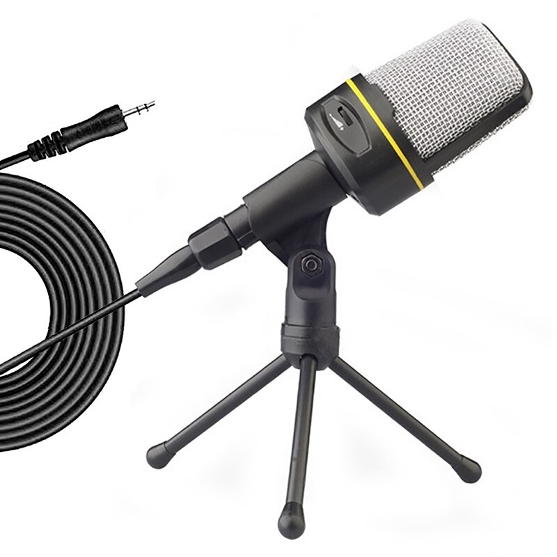 Condenser Microphone 3.5mm Plug Home Stereo MIC Desktop Tripod for PC Video Skype Sing Chatting Gaming Podcast Recording: Default Title