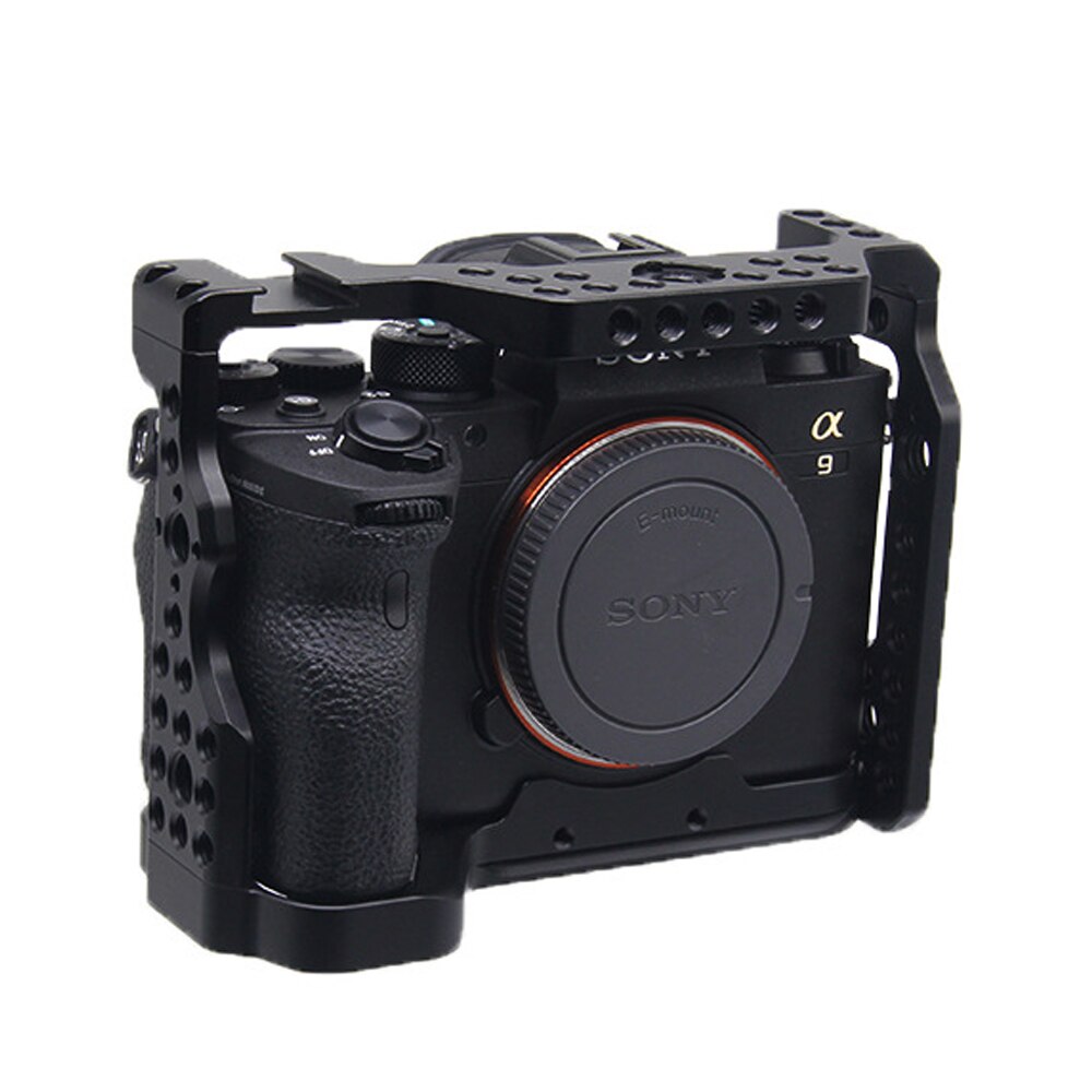 Aleación de aluminio para cámara Volg, plataforma de jaula con zapata fría de 1/4, 3/8 pulgadas, orificio de localización de tornillo, accesorio de reemplazo para Sony A9 A9II