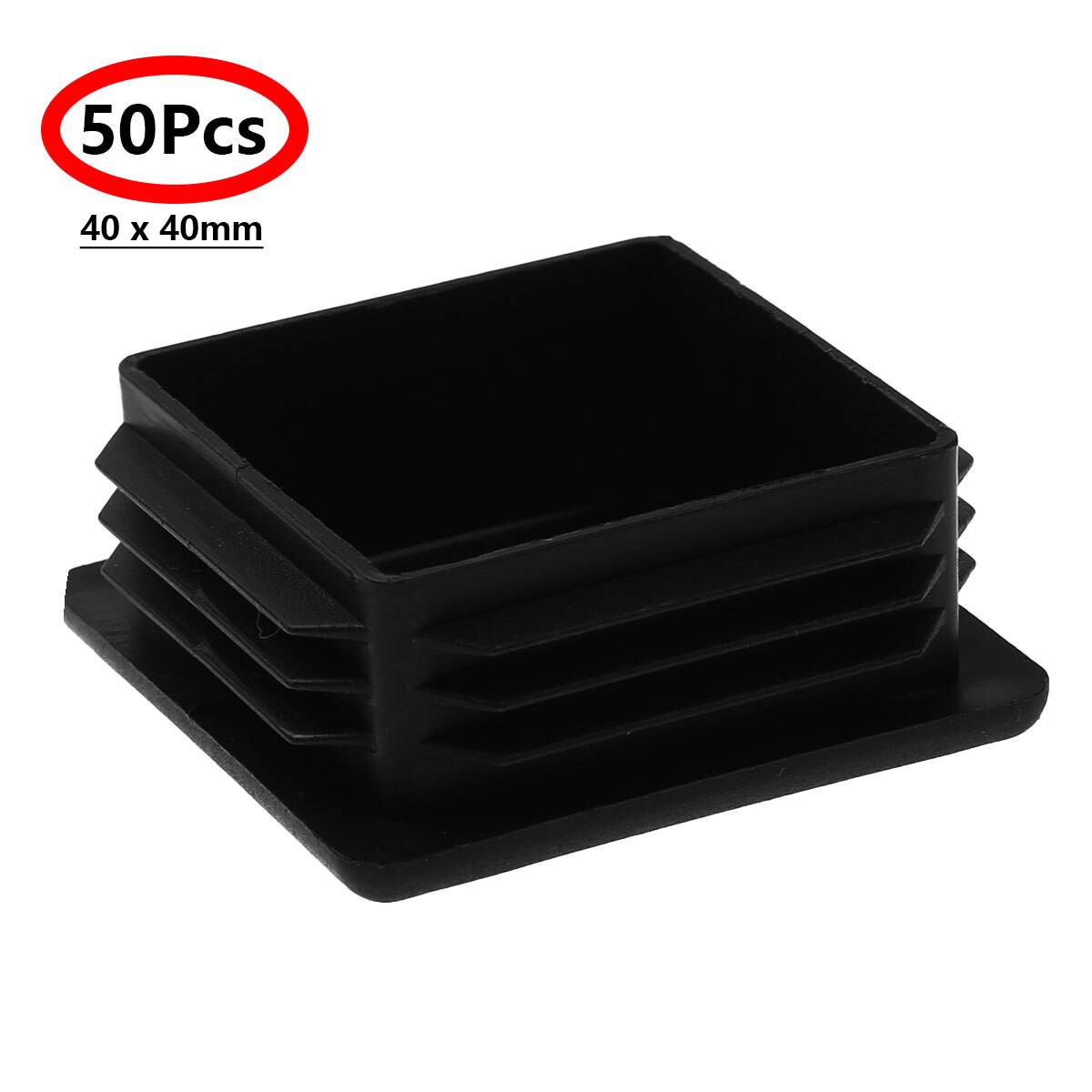 50pc plastfötter koppar tunga soffbord stol ben slut kepsar antislip möbler fot kuddar infoga skydda täcker hårdvara set: Svart 40mm