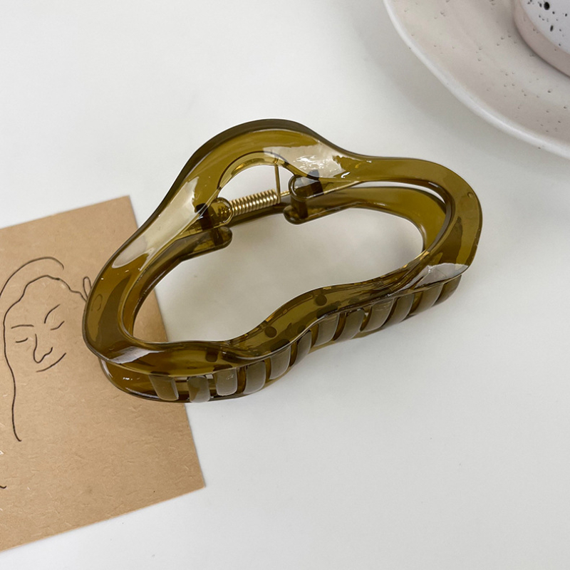Nouvelles nuages évider pinces à cheveux femmes filles gelée acrylique pinces à cheveux en plastique irrégulier Barrettes à cheveux accessoires de cheveux: YELLOW