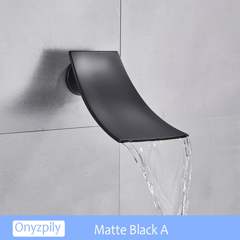 Onyzpily preto fosco torneira do chuveiro bico girar banho bico acessório cachoeira banheira bico bacia de saída água: Matte Black A