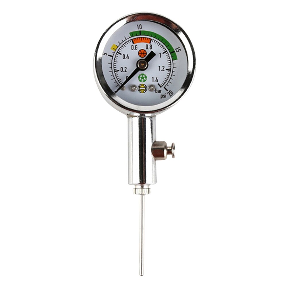 Air Pressure Gauge PSI/Bar Metal Ball Barometer Built-in Release Valve Basketball Football Volleyball Barometer Measuring Tools