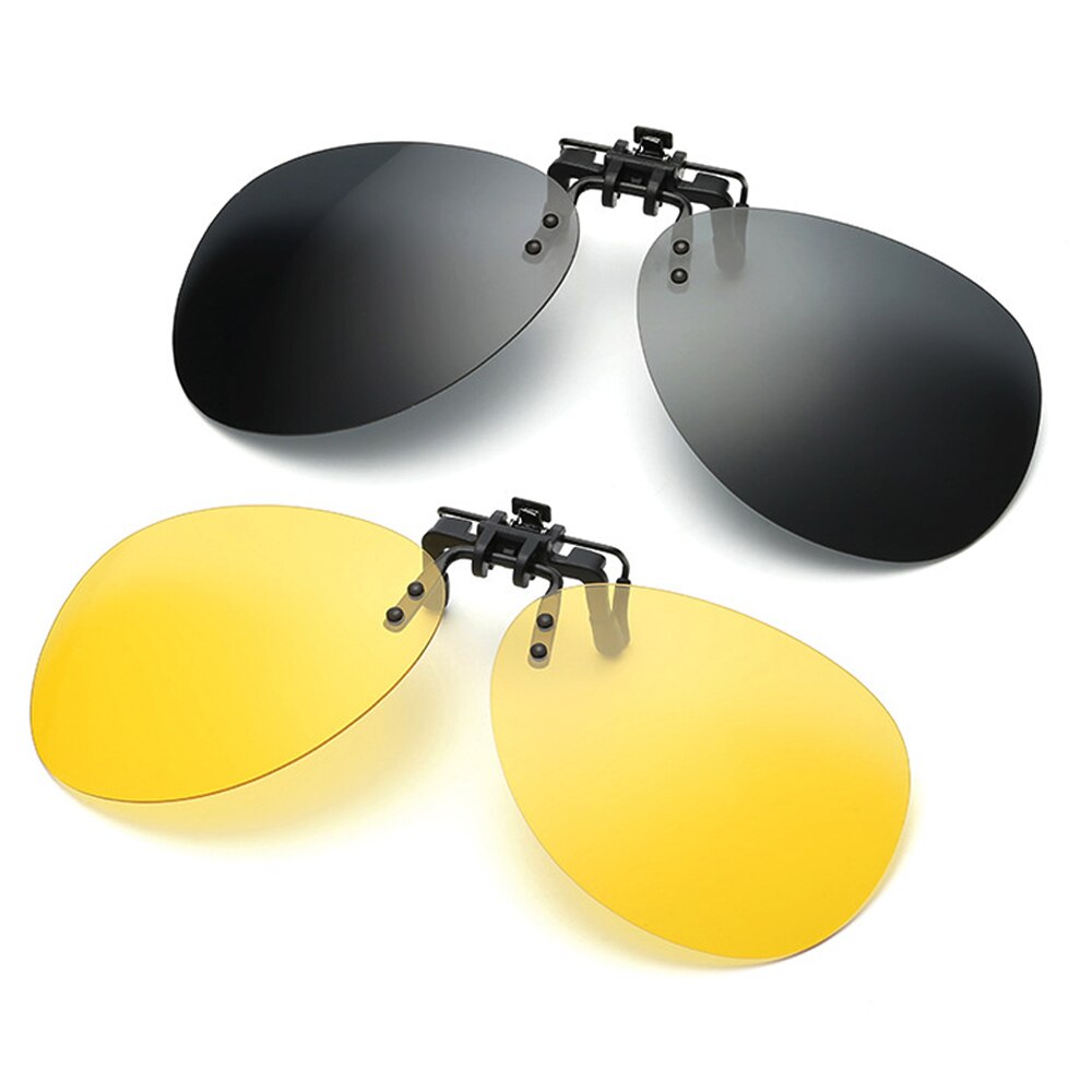 Rimless Round Flip up Clip on Oversized Men Polarized Clip Sunglasses Fishing Aviation Blue Mirror Big Size Driving Glasses