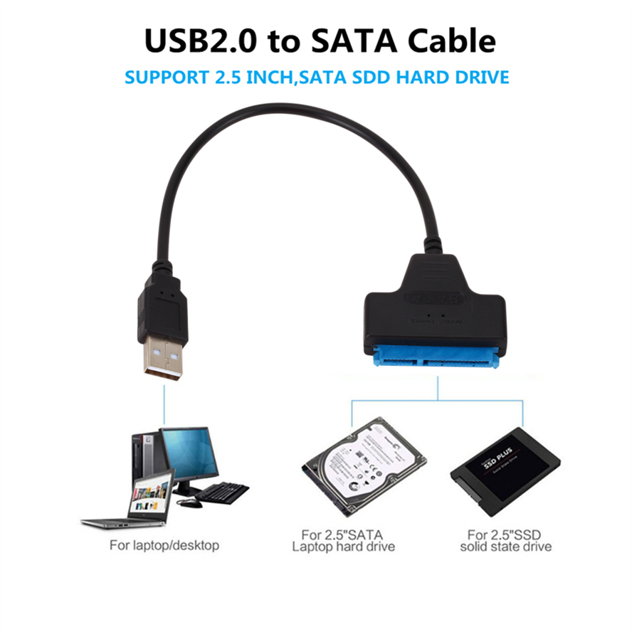 Usb Sata Cable Sata 3 To Usb 3.0 Computer Cables Connectors Usb 2.0 Sata Adapter Cable Support 2.5 Inches Ssd Hdd Hard Drive PC