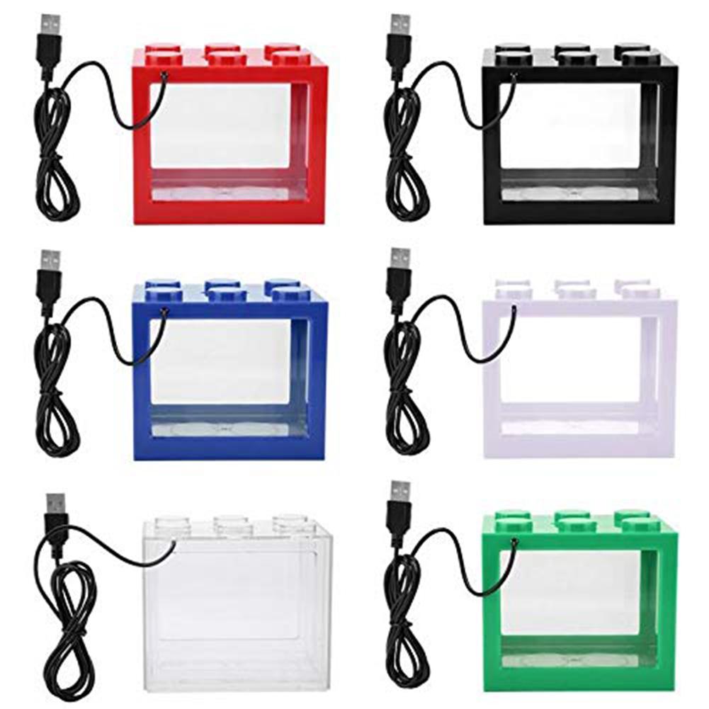 Heißer Mini Aquarium USB LED Licht Fisch Schüssel Heimat Büro Tee Tisch Dekoration betta Fisch Panzer Zucht Aquarium Liefert 6 farben