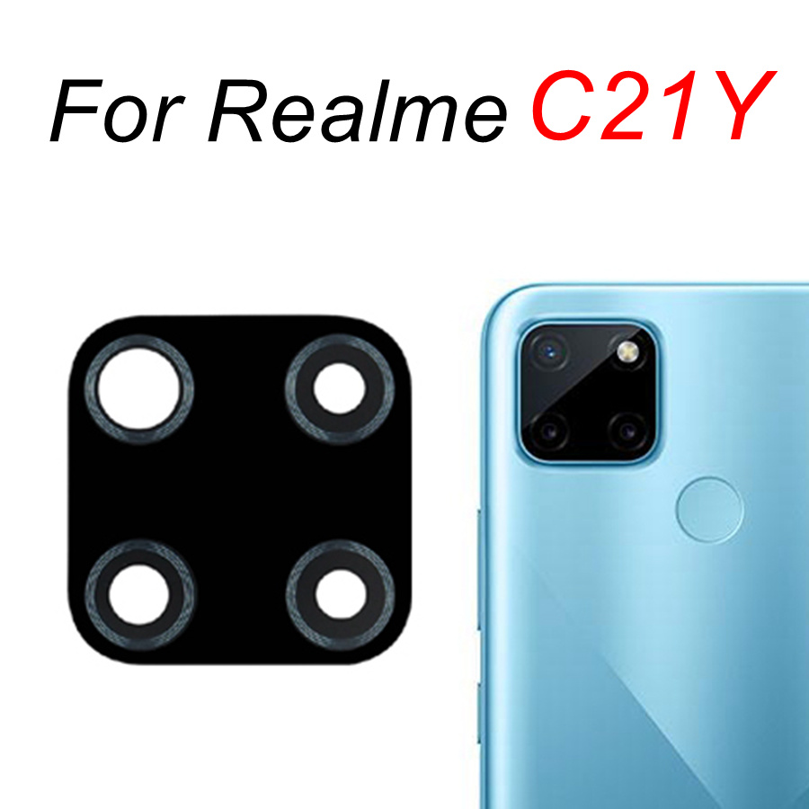 2 pz/lotto Posteriore Posteriore della Macchina Fotografica Obiettivo di Vetro Per Realme C3 C11 2021 C12 C15 C17 C20 C20A C21 C21Y C25 C25S C25Y C35 di Ricambio + Adesivo: C21Y
