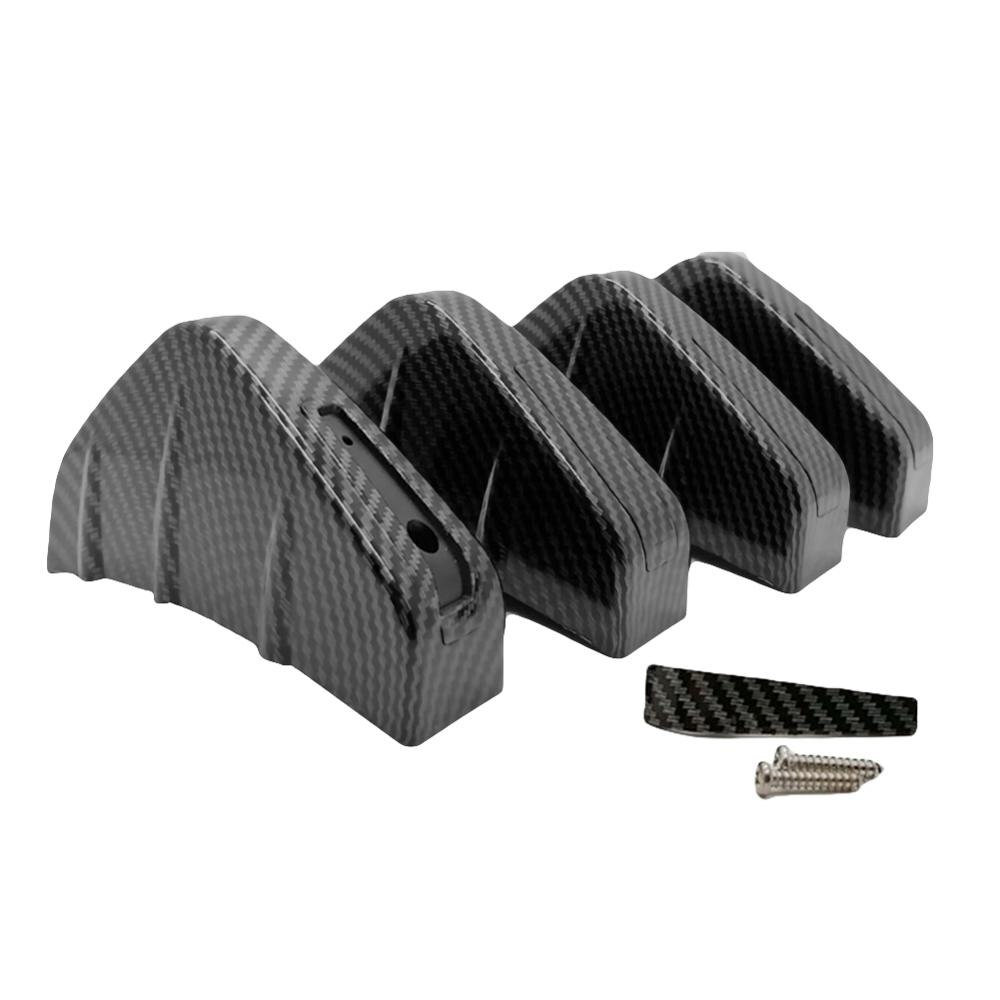 Alerón para parachoques trasero de fibra de carbono para coche, 4 Uds., Protector Universal para parachoques trasero de SUV, moldura de aleta de tiburón