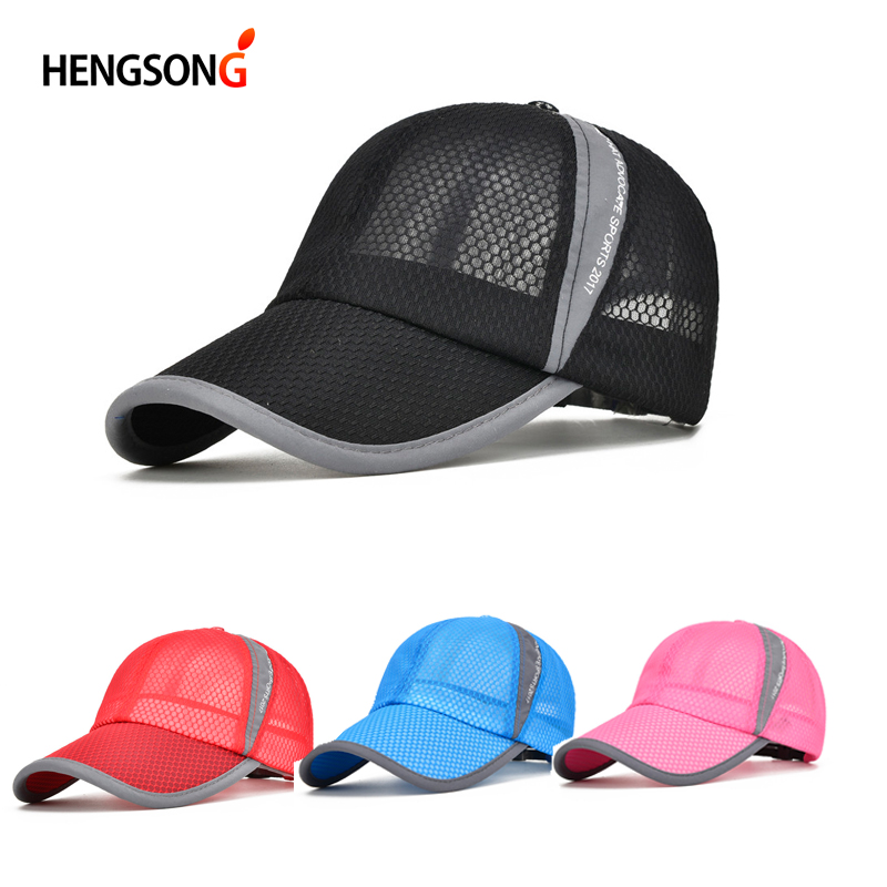 HENGSONG Unisex Summer Breathable Golf Cap Hat For Women Men Mesh Cap Snapback Hat Golf Cap Men Sport Brand Hat Golf Cap Men