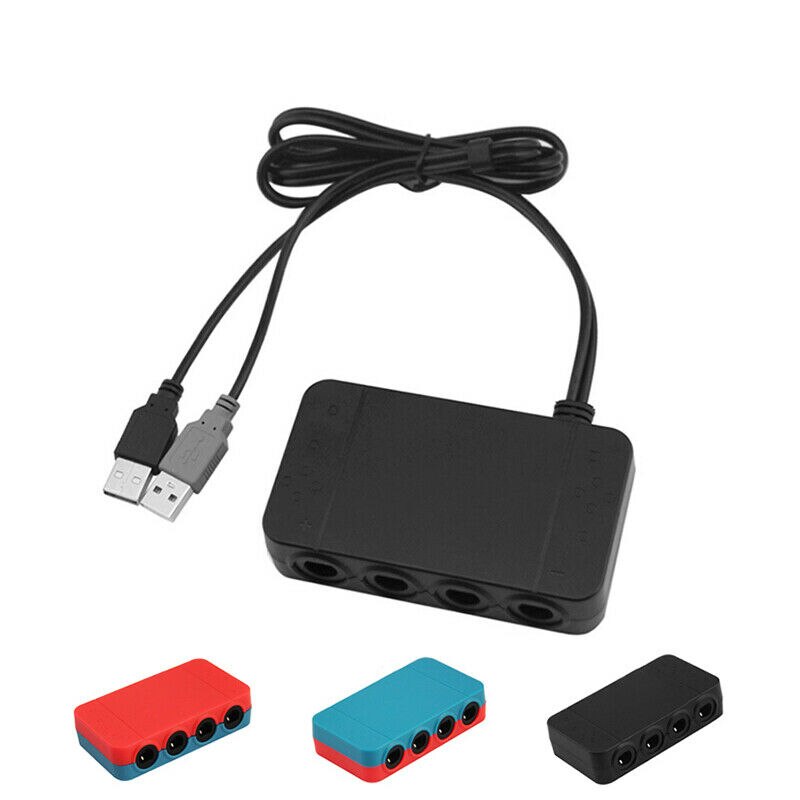 4-port For Nintendo Switch GameCube Wii U PC to Controller Gamepad Converter Adapter Dual USB Support TRUBO HOME Converter