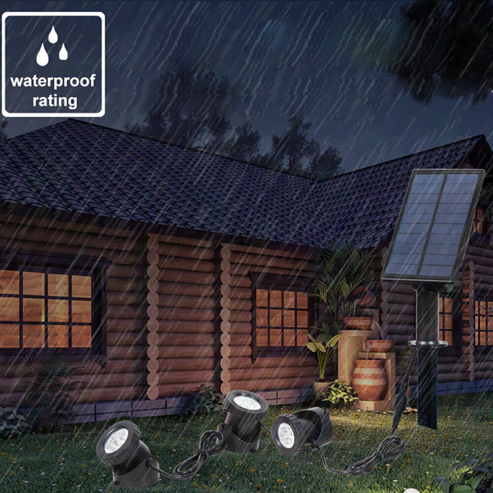 Solar RGB LED Underwater Light Garden Lawn Pond Light IP68 Waterproof Landscape Spotlight Pond Submarine Projector Light