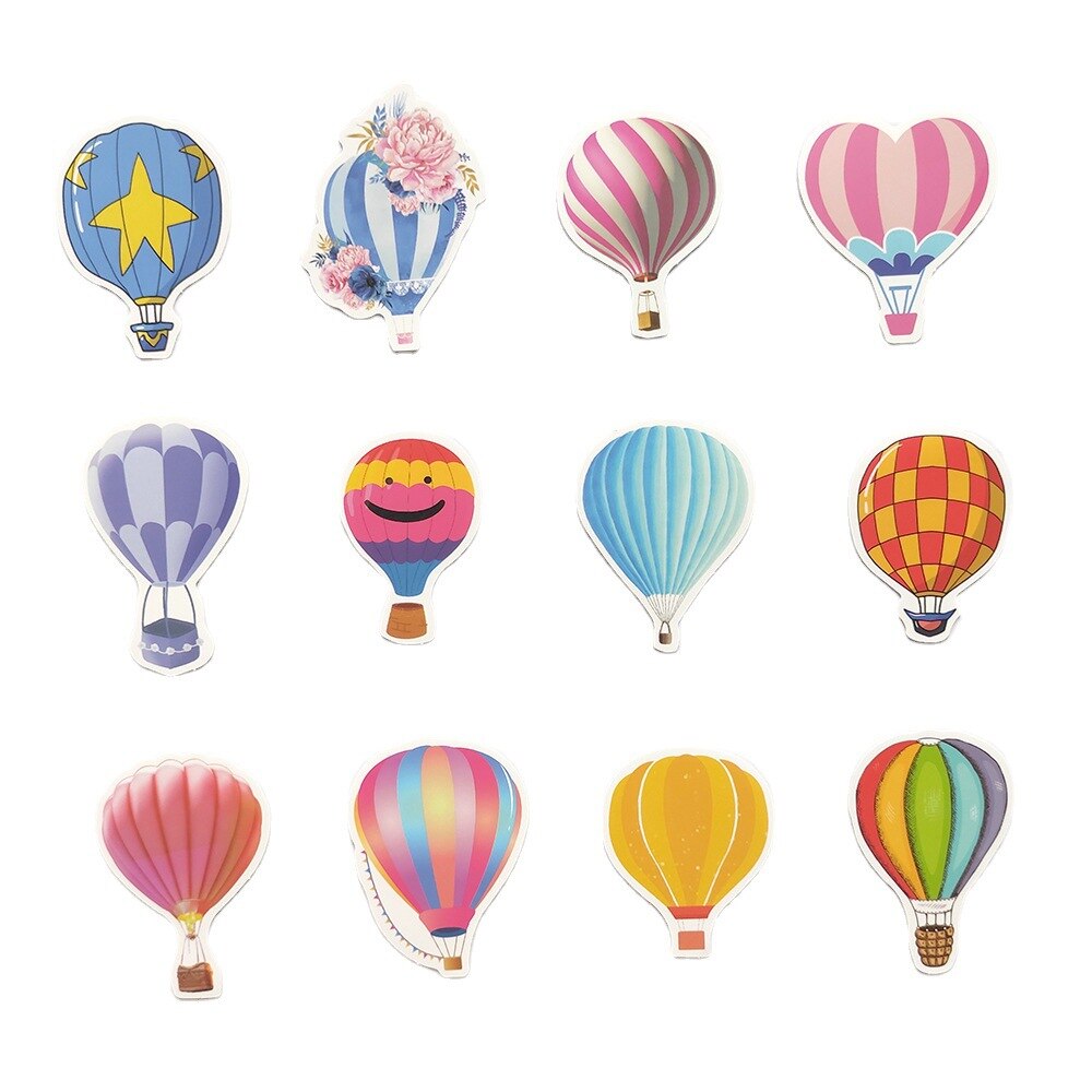 50pcs Turkish Air Balloon Stickers Laptop Bicycle Guitar Skateboard Sticker Kid DIY Graffiti Waterproof Stickers Toy