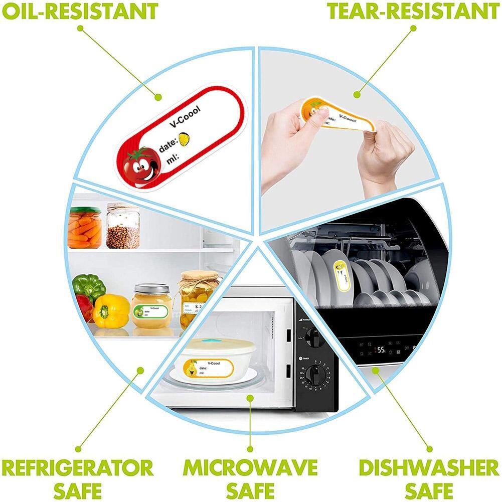 250Pcs/Roll Kitchen Food Marking Date Sticker Label Food Storage Stickers Removable Freezer LabelsSelf-adhesive stickers