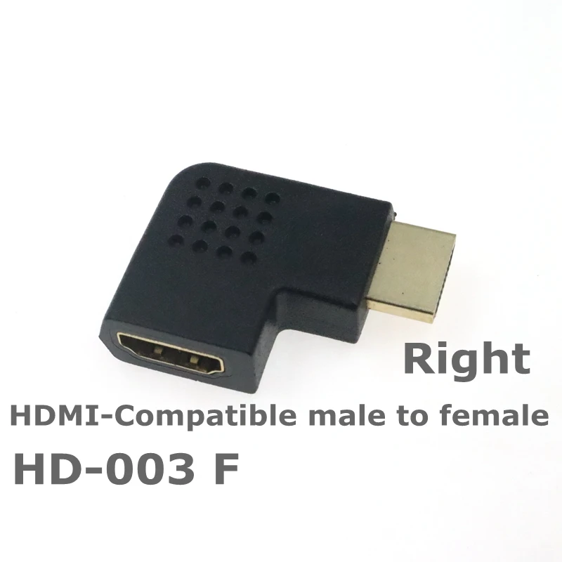 HD-Adapter Mikro Mini HDMI-kompatibler 90-Grad-rechtwinkliger Adapter HDMI 270-Grad-HDMI-Stecker auf Buchse HDMI-Winkelstecker: Schwarz