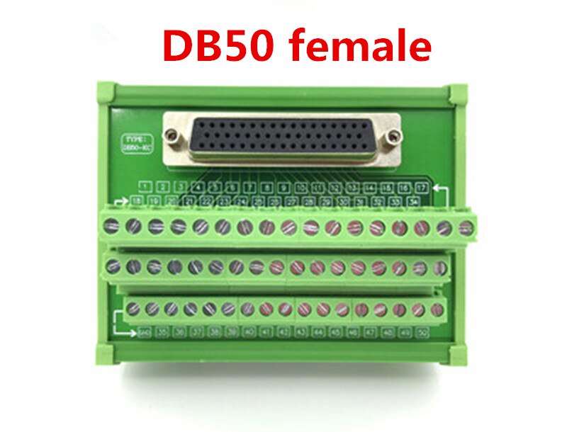 DB50 hole relay terminal block acquisition card wiring module terminal rail installation transfer wiring terminal female head
