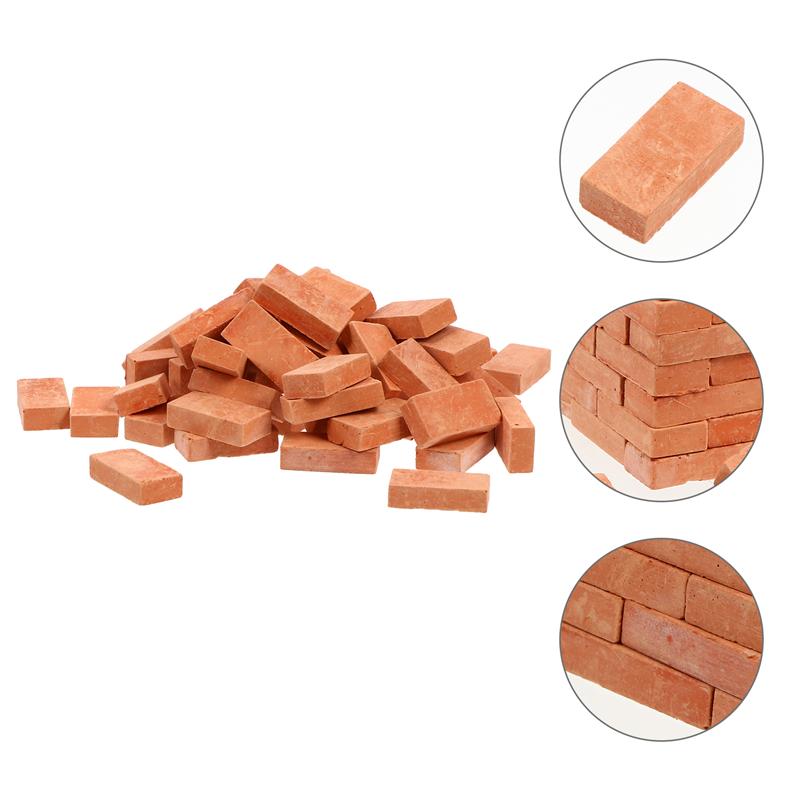 Modèle de brique Miniature pour bricolage, 50 pièces, accessoire de décoration pour cour de jardin, Micro-paysage